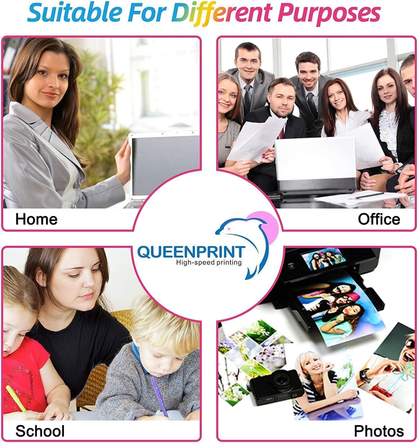 HESHUN 61XL Ink Cartridge Combo Pack Replacement for HP 61 Ink Works with HP Envy Deskjet Officejet Printer