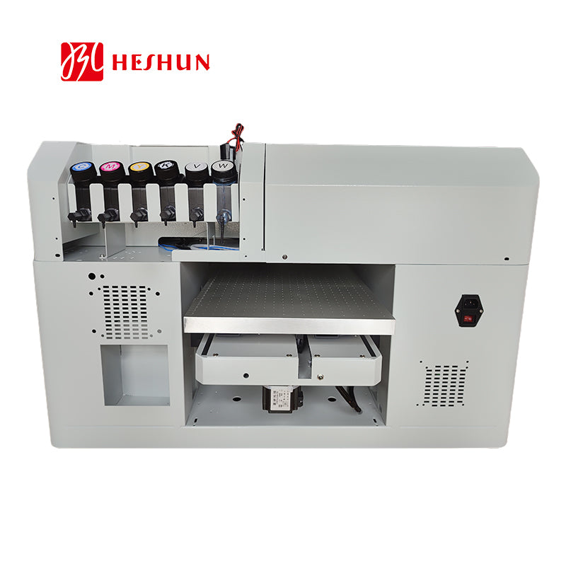 HESHUN A3 Dual Printhead 3050 UV Flatbed 4 in 1 Printer 6 Colors Large Format Plane Cylinder