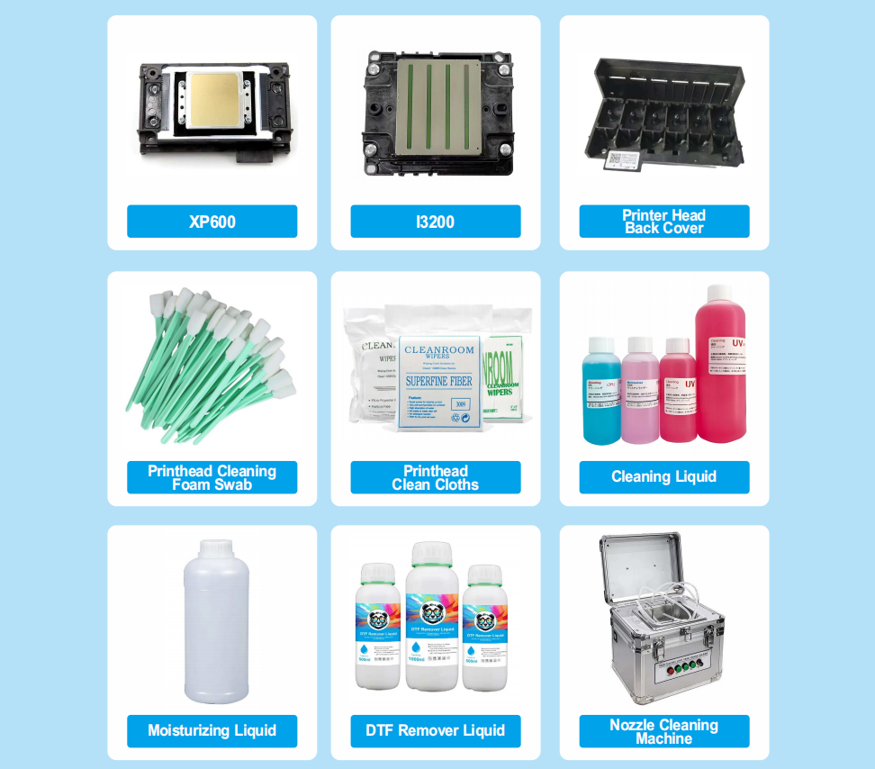 all necessary supporting consumables and tools for dtf printers