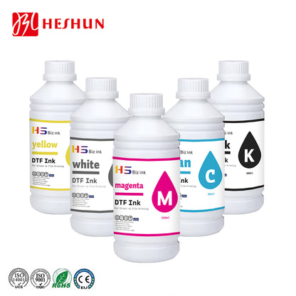 HESHUN Premium White DTF Ink Manufacturer Heat Transfer DTF Ink for Epson ET 8550 I3200 XP600 DTF Printer