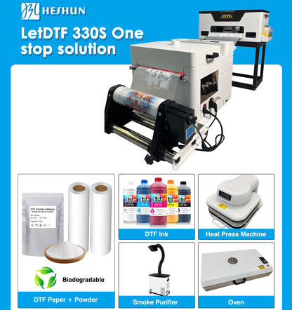 HESHUN 330S A3 DTF Printer XP600 Heads All-In-One Digital Printing DTF Solution