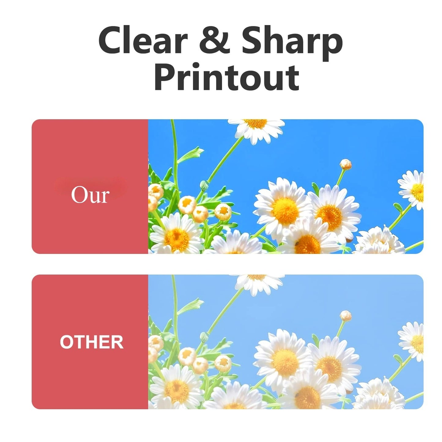 Canon PG-243XL and CL-244XL ink cartridge print quality comparison - produces clear and sharp printouts compared to standard ink