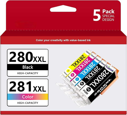 Canon 5-color ink cartridge set PGI-280XXL CLI-281XXL for PIXMA TS/TR printers, ideal for high-quality home and office printing