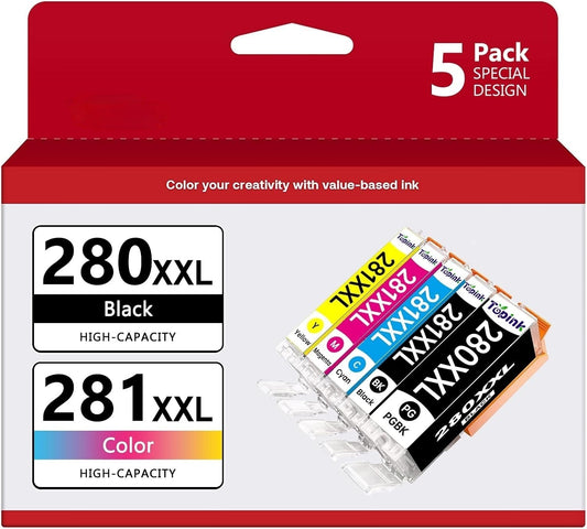 Canon 5-color ink cartridge set PGI-280XXL CLI-281XXL for PIXMA TS/TR printers, ideal for high-quality home and office printing