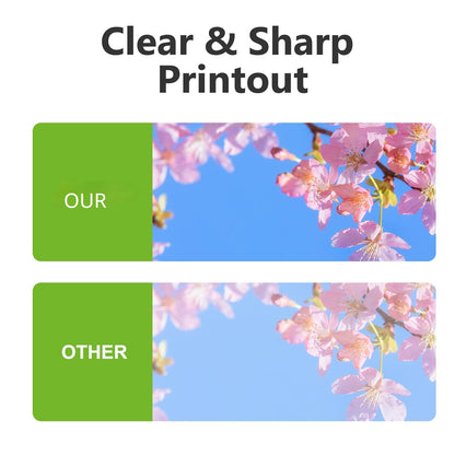 HP 62XL ink cartridge print quality comparison - produces sharp text and clear printouts compared to standard ink, compatible with HP printers